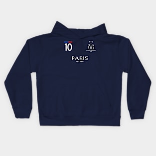 PARIS SOCCER Number 10 Offensive Midfielder Two Stars Kids Hoodie